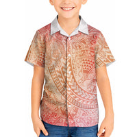 Hawaiian Turtles and Leis Hawaiian Shirt Tribal Kakau Pattern Peach Fuzz Color LT03 - Polynesian Pride