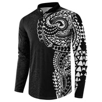 Polynesian Art Traditional Tattoo Pattern Button Sweatshirt
