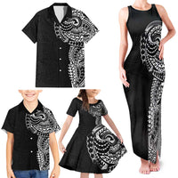 Polynesian Art Traditional Tattoo Pattern Family Matching Tank Maxi Dress and Hawaiian Shirt
