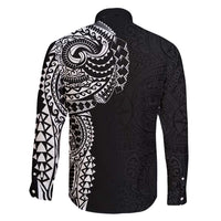 Polynesian Art Traditional Tattoo Pattern Family Matching Tank Maxi Dress and Hawaiian Shirt