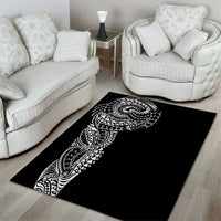 Polynesian Art Traditional Tattoo Area Rug Simple Style