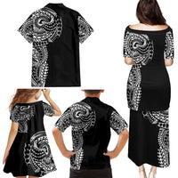 Polynesian Art Traditional Tattoo Family Matching Puletasi and Hawaiian Shirt Simple Style