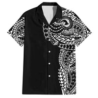 Polynesian Art Traditional Tattoo Family Matching Short Sleeve Bodycon Dress and Hawaiian Shirt Simple Style LT03 Dad's Shirt - Short Sleeve Black - Polynesian Pride