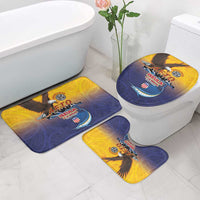 American Samoa Fautasi Bathroom Set Bald Eage and Sailfish with Kakau Motifs - Polynesian Pride