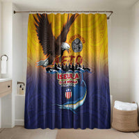 American Samoa Fautasi Bathroom Set Bald Eage and Sailfish with Kakau Motifs - Polynesian Pride