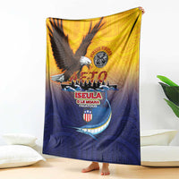 American Samoa Fautasi Blanket Bald Eage and Sailfish with Kakau Motifs - Polynesian Pride