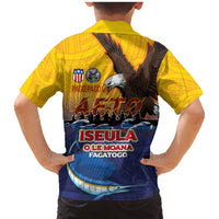 American Samoa Fautasi Family Matching Mermaid Dress and Hawaiian Shirt Bald Eage and Sailfish with Kakau Motifs - Polynesian Pride