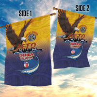 American Samoa Fautasi Garden Flag Bald Eage and Sailfish with Kakau Motifs - Polynesian Pride