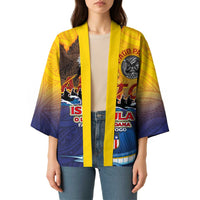 American Samoa Fautasi Kimono Bald Eage and Sailfish with Kakau Motifs - Polynesian Pride