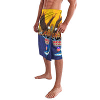 American Samoa Fautasi Lavalava Bald Eage and Sailfish with Kakau Motifs - Polynesian Pride