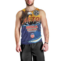 American Samoa Fautasi Men Tank Top Bald Eage and Sailfish with Kakau Motifs - Polynesian Pride