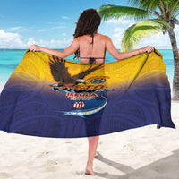 American Samoa Fautasi Sarong Bald Eage and Sailfish with Kakau Motifs - Polynesian Pride