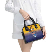 American Samoa Fautasi Shoulder Handbag Bald Eage and Sailfish with Kakau Motifs - Polynesian Pride