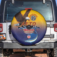 American Samoa Fautasi Spare Tire Cover Bald Eage and Sailfish with Kakau Motifs - Polynesian Pride