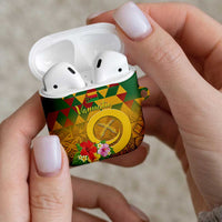 Melanesian Vanuatu AirPods Case With Tapa Tribal Pattern and Triangle Geometric Tricolor - Polynesian Pride