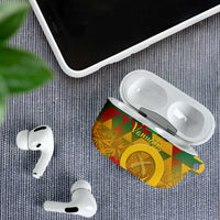 Melanesian Vanuatu AirPods Case With Tapa Tribal Pattern and Triangle Geometric Tricolor - Polynesian Pride