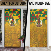 Melanesian Vanuatu Door Cover With Tapa Tribal Pattern and Triangle Geometric Tricolor - Polynesian Pride