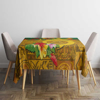 Melanesian Vanuatu Tablecloth With Tapa Tribal Pattern and Triangle Geometric Tricolor - Polynesian Pride