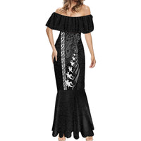 New Zealand Rugby Mermaid Dress Haka Dance Tribal God Mask Maori Pattern LT03 - Polynesian Pride
