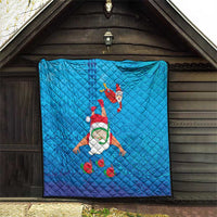 Hawaiian Santa Claus Snorkeling Quilt Kakau and Polynesian Pattern