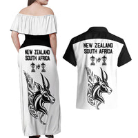 South Africa and New Zealand Couples Matching Off Shoulder Maxi Dress and Hawaiian Shirt Champion History Go Final 2023 Vintage Style LT03 - Polynesian Pride