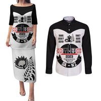 South Africa and New Zealand Couples Matching Puletasi Dress and Long Sleeve Button Shirt Champion History Go Final 2023 Vintage Style LT03 White - Polynesian Pride