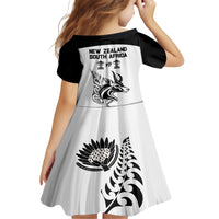 South Africa and New Zealand Family Matching Short Sleeve Bodycon Dress and Hawaiian Shirt Champion History Go Final 2023 Vintage Style LT03 - Polynesian Pride