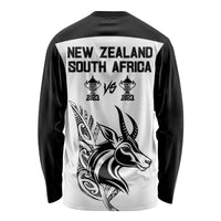 South Africa and New Zealand Long Sleeve Shirt Champion History Go Final 2023 Vintage Style LT03 - Polynesian Pride