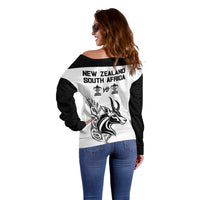 South Africa and New Zealand Off Shoulder Sweater Champion History Go Final 2023 Vintage Style LT03 - Polynesian Pride