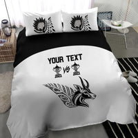 Personalised South Africa and New Zealand Bedding Set Champion History Go Final 2023 Vintage Style LT03 - Polynesian Pride