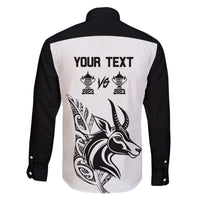 Personalised South Africa and New Zealand Family Matching Long Sleeve Bodycon Dress and Hawaiian Shirt Champion History Go Final 2023 Vintage Style LT03 - Polynesian Pride