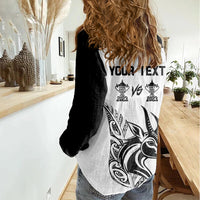 Personalised South Africa and New Zealand Women Casual Shirt Champion History Go Final 2023 Vintage Style LT03 - Polynesian Pride