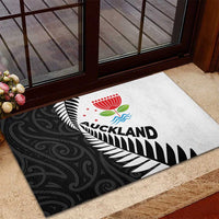 New Zealand Auckland Rubber Doormat Auckland's Emblem and Silver Ferns - Maori Art Tattoo LT03 - Polynesian Pride