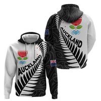 New Zealand Auckland Zip Hoodie Auckland's Emblem and Silver Ferns - Maori Art Tattoo LT03 - Polynesian Pride