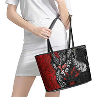 Aotearoa Toitu Te Tiriti Leather Tote Bag New Zealand Honour the Treaty - Te Tiriti Is Us LT03 - Polynesian Pride
