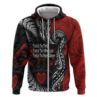 Aotearoa Toitu Te Tiriti Zip Hoodie New Zealand Honour the Treaty - Te Tiriti Is Us LT03 Zip Hoodie Red - Polynesian Pride
