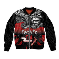 Aotearoa Toitu Te Tiriti Bomber Jacket New Zealand Honour the Treaty - Fight Together LT03 Unisex Red - Polynesian Pride