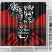 Aotearoa Toitu Te Tiriti Shower Curtain New Zealand Honour the Treaty - Fight Together LT03 - Polynesian Pride