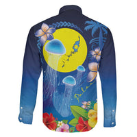 Palau Jellyfish Family Matching Off Shoulder Short Dress and Hawaiian Shirt Ocean Heritage Tropical Plants LT03 - Polynesian Pride
