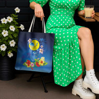 Palau Jellyfish Tote Bag Ocean Heritage Tropical Plants - Polynesian Pride