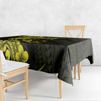 Hawaiian Manta Rays Tablecloth Tribal Hibiscus Polynesian Tattoos Yellow Color - Polynesian Pride