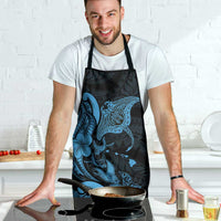 Hawaiian Manta Rays Apron Tribal Hibiscus Polynesian Tattoos Blue Color - Polynesian Pride