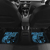 Hawaiian Manta Rays Car Mats Tribal Hibiscus Polynesian Tattoos Blue Color - Polynesian Pride