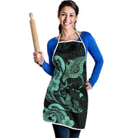 Hawaiian Manta Rays Apron Tribal Hibiscus Polynesian Tattoos Turquoise Color - Polynesian Pride