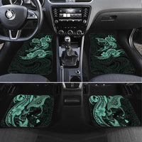 Hawaiian Manta Rays Car Mats Tribal Hibiscus Polynesian Tattoos Turquoise Color - Polynesian Pride