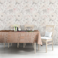 Guam Seal and Latte Stone With Ethnic Tapa Pattern Tablecloth Peach Fuzz Color LT03 - Polynesian Pride