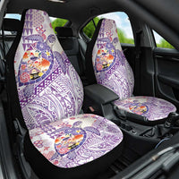 Hawaiian and Japanese Culture Together Car Seat Cover Tropical Honu with Japanese Elements Purple Color LT03 One Size Purple - Polynesian Pride