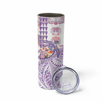 Hawaiian and Japanese Culture Together Skinny Tumbler Tropical Honu with Japanese Elements Purple Color LT03 - Polynesian Pride
