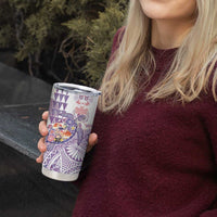 Hawaiian and Japanese Culture Together Tumbler Cup Tropical Honu with Japanese Elements Purple Color