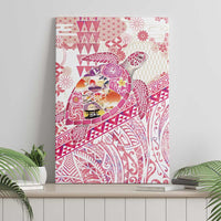 Hawaiian and Japanese Culture Together Canvas Wall Art Tropical Honu with Japanese Elements Pink Color LT03 - Polynesian Pride